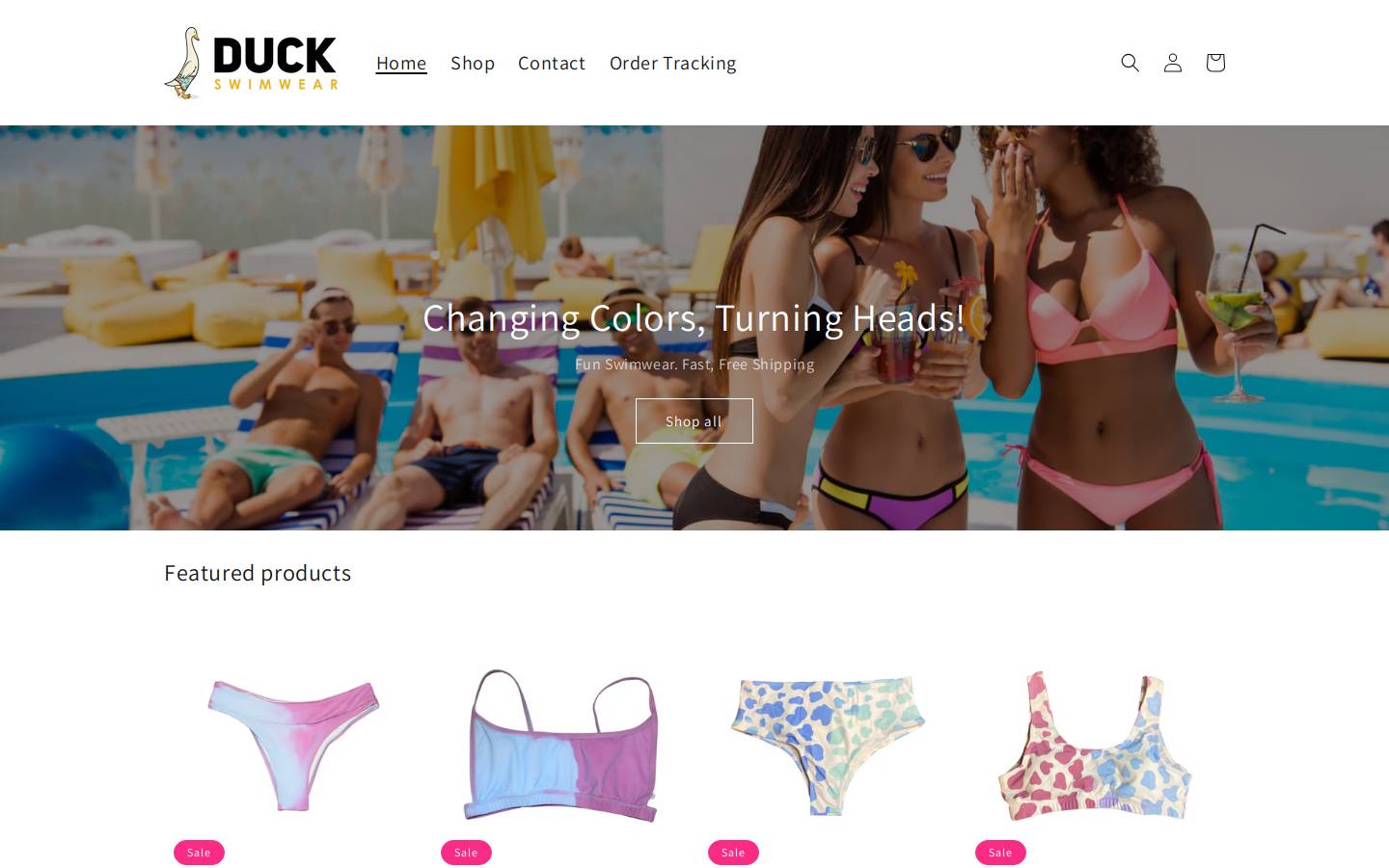 duckswimwear.com homepage screenshot