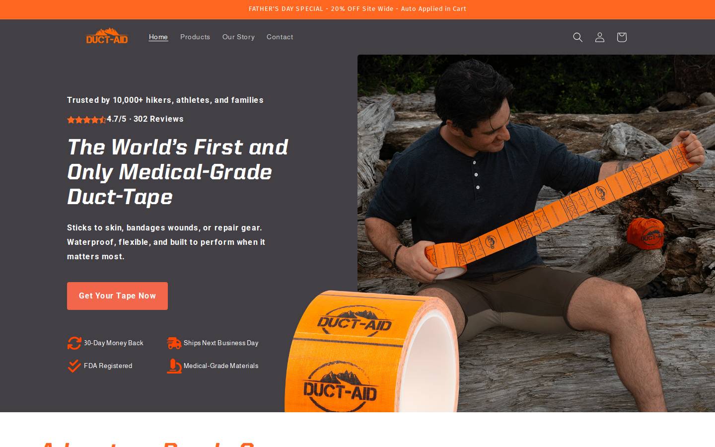 duct-aid.com homepage screenshot