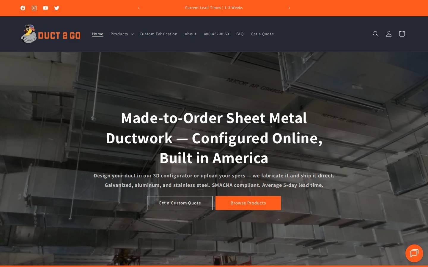 duct2go.com homepage screenshot
