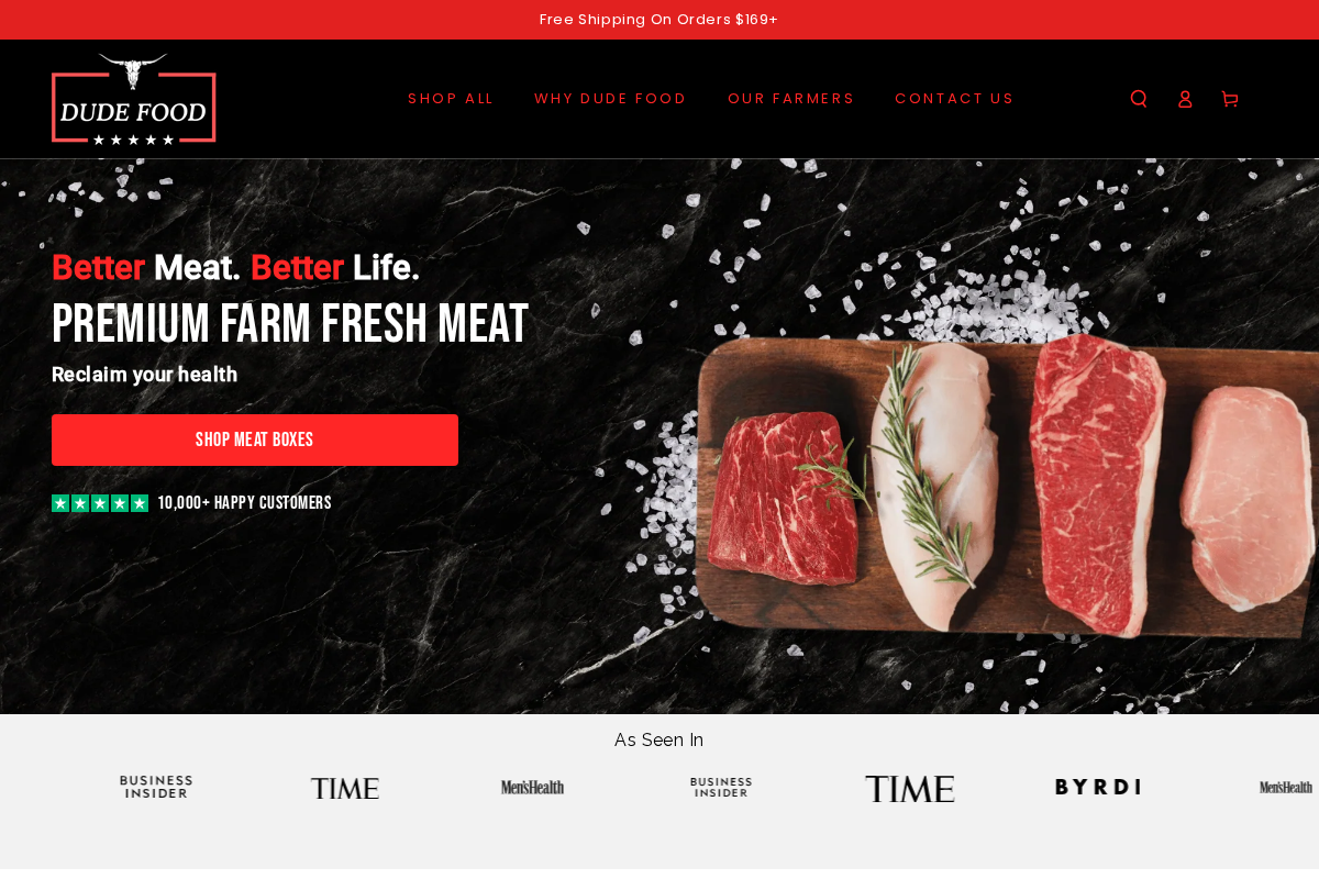 Dudefoods homepage screenshot