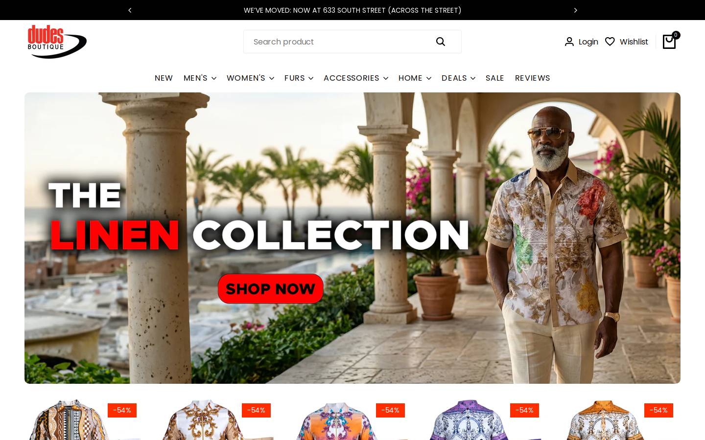 dudesboutique.com homepage screenshot