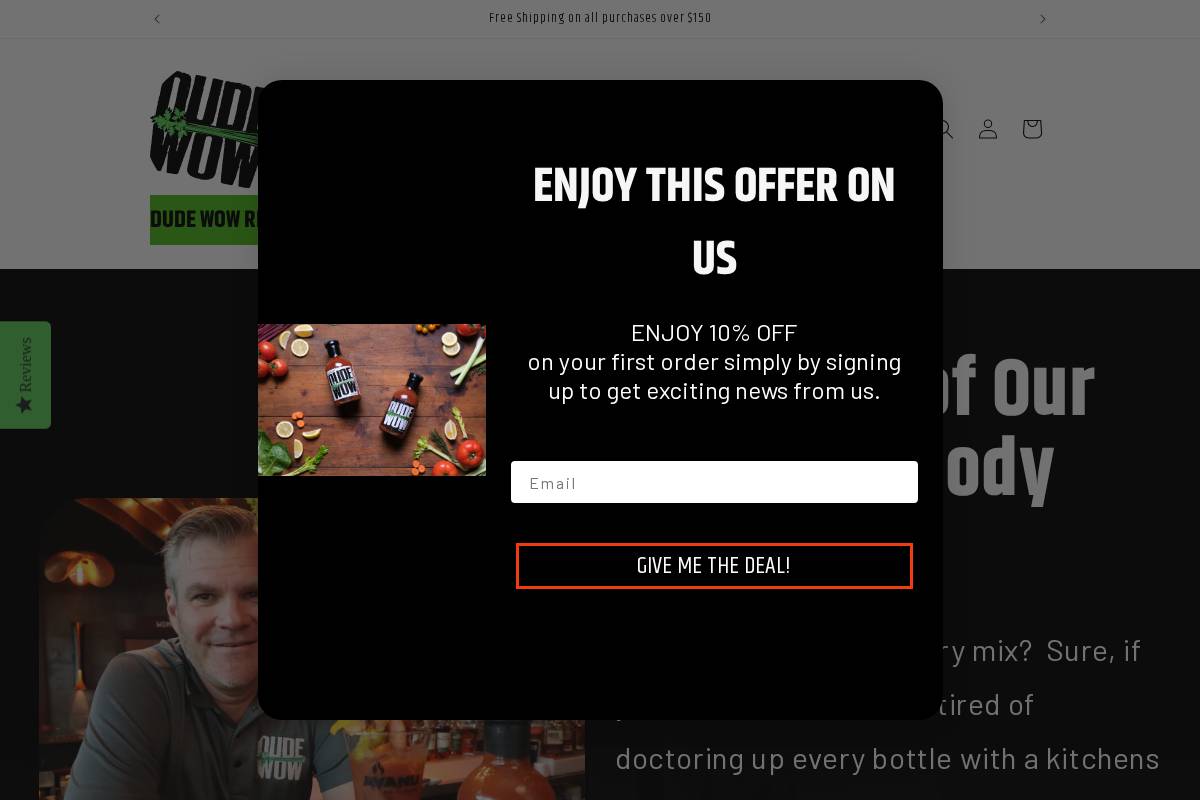 dudewowcocktails.com homepage screenshot