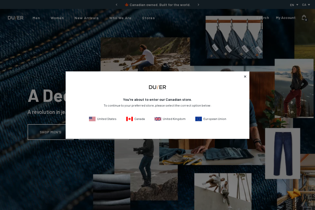 duer.ca homepage screenshot
