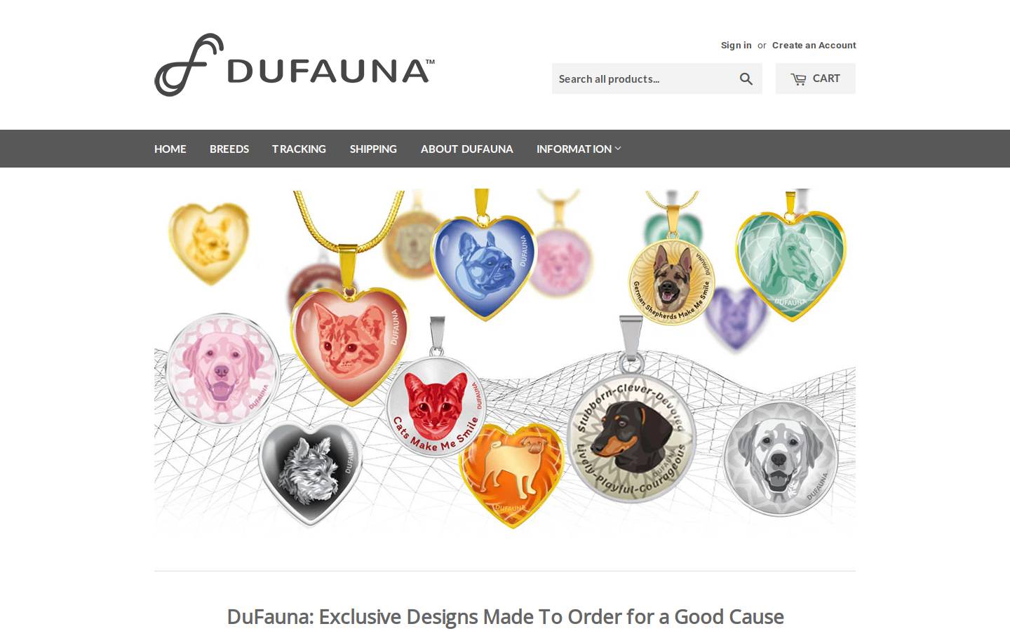 dufauna.com homepage screenshot