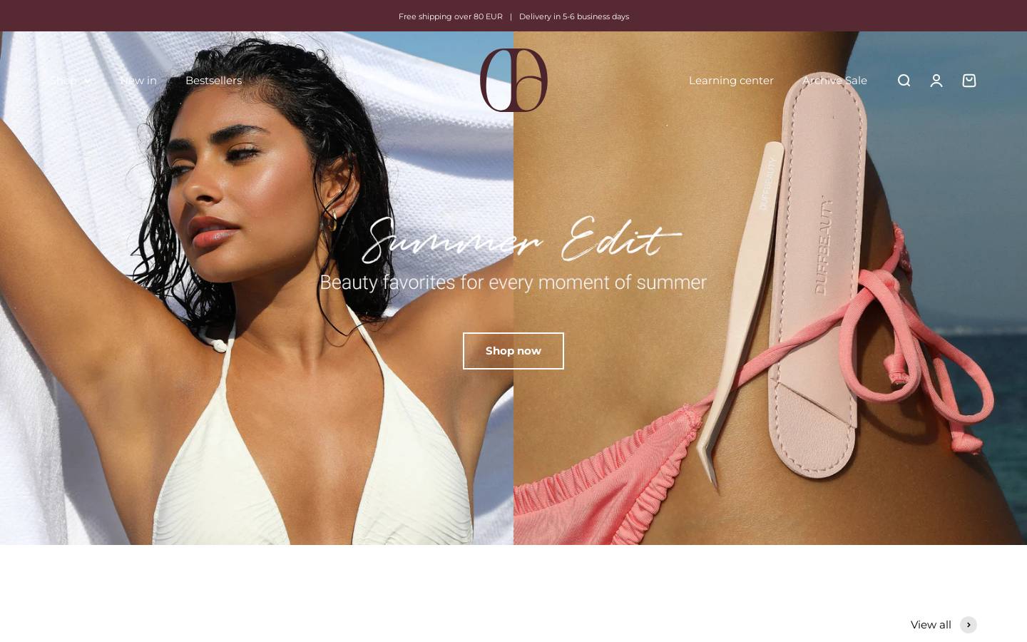 DUFFBEAUTY homepage screenshot