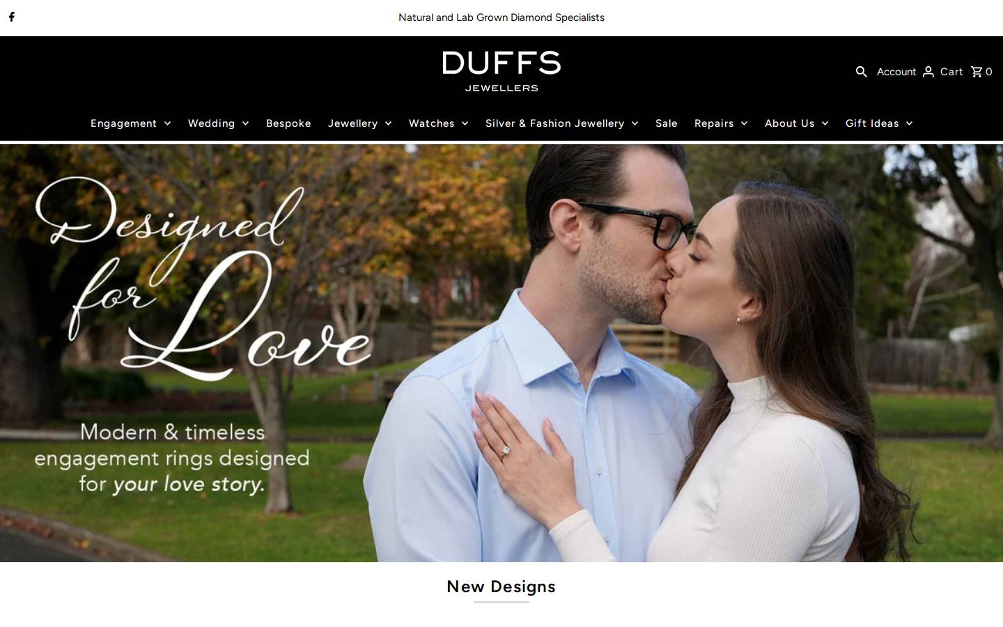 duffsjewellers.com.au homepage screenshot