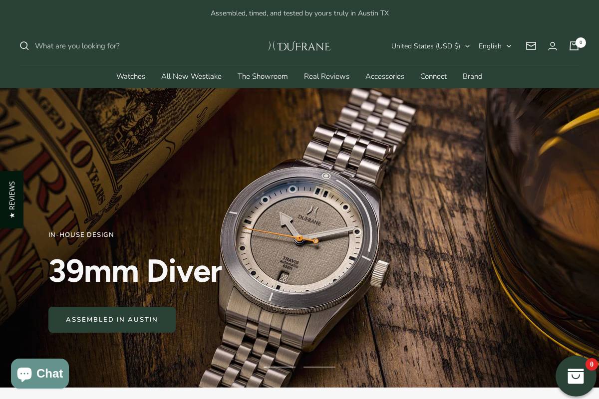 dufranewatches.com homepage screenshot