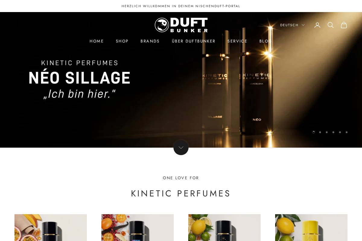 Duftbunker homepage screenshot