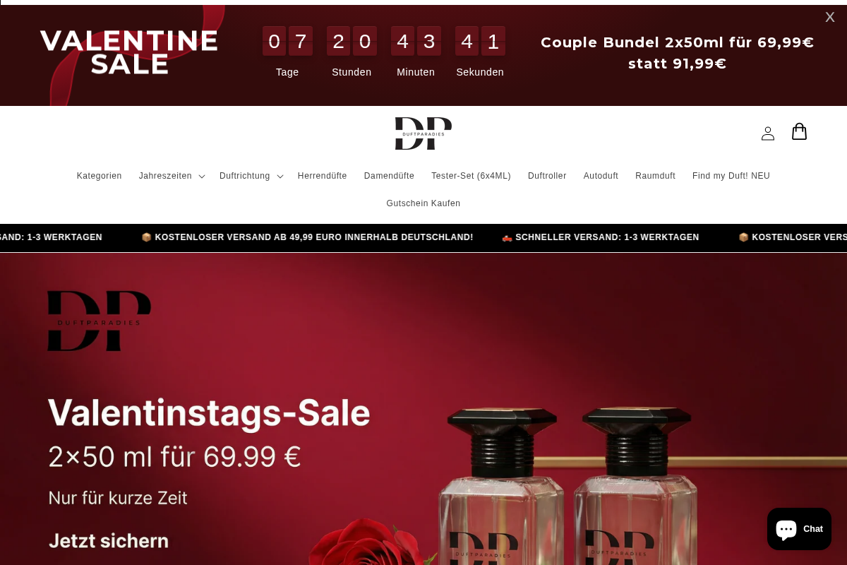 Duftparadies homepage screenshot