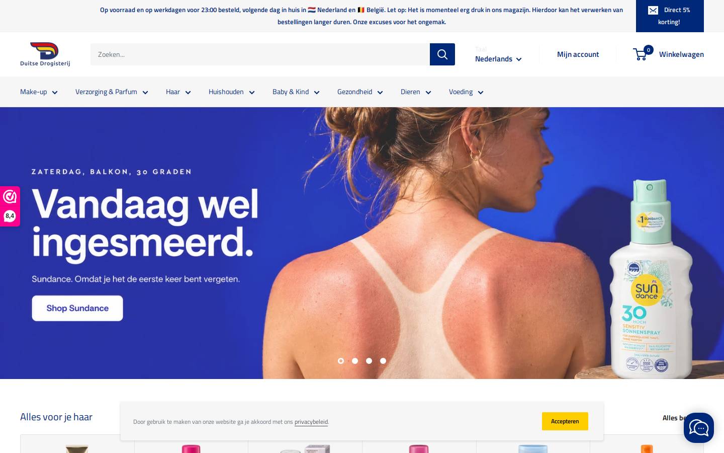 Duitse Drogisterij homepage screenshot