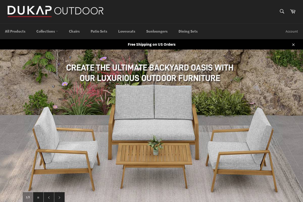 dukapoutdoor.com homepage screenshot