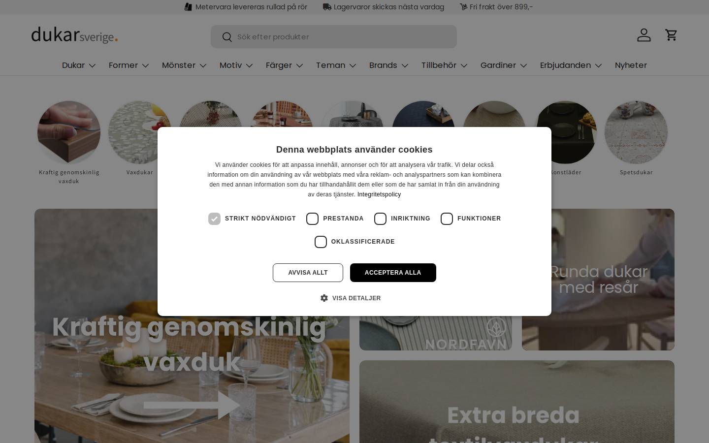 Dukarsverige homepage screenshot