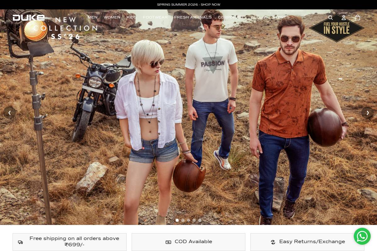 Duke Fashions India Ltd homepage screenshot