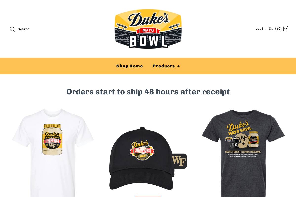 dukesmayoclassicmerch.com homepage screenshot