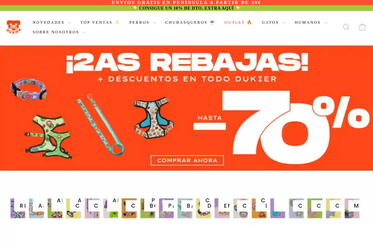 DUKIER homepage screenshot