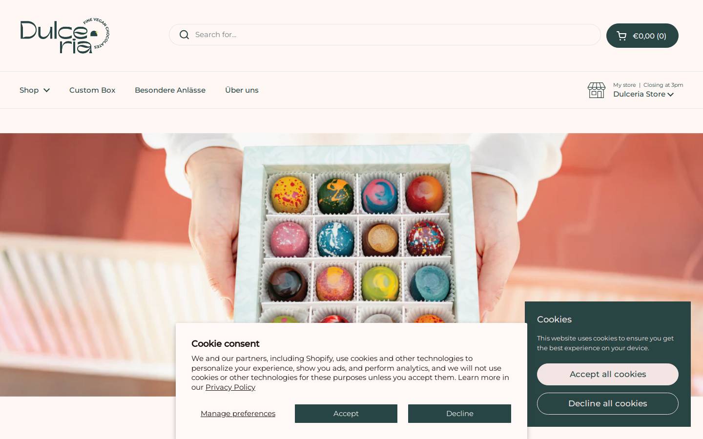 dulceria-chocolates.com homepage screenshot