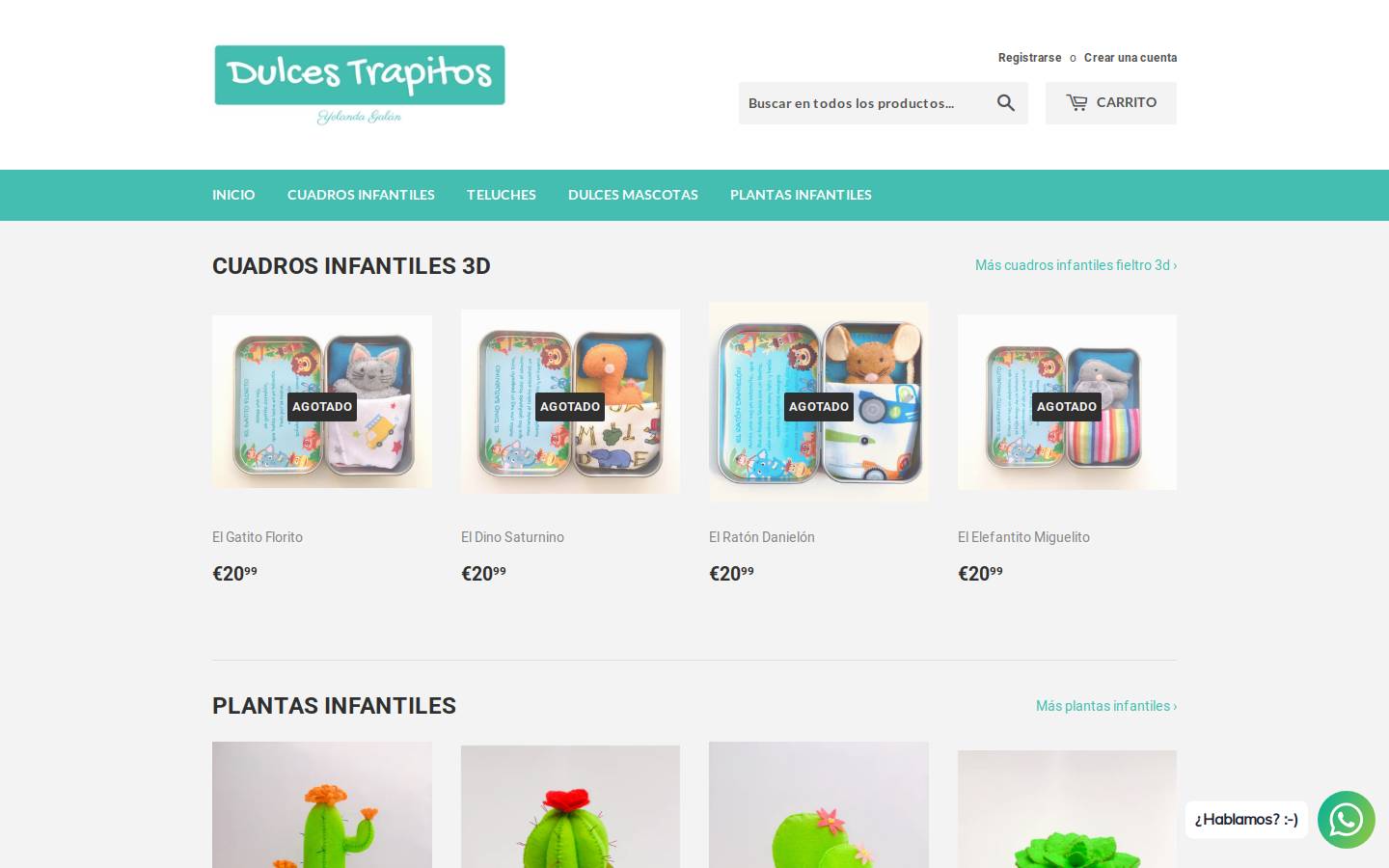 Dulcestrapitos homepage screenshot