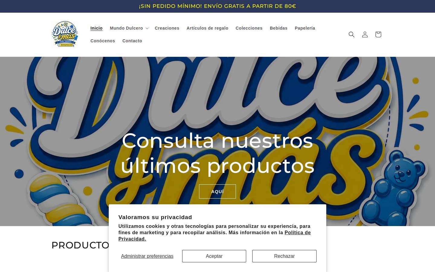 dulceymas.com homepage screenshot