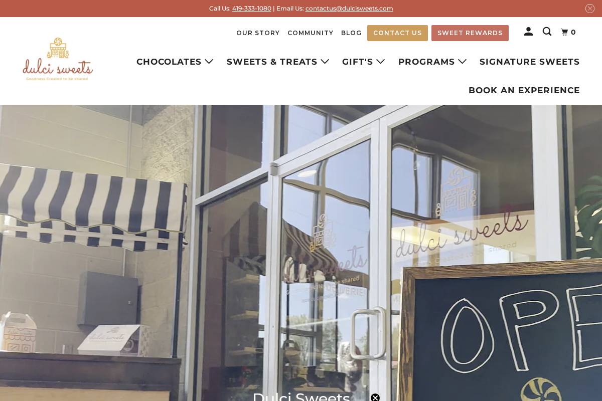 dulcisweets.com homepage screenshot