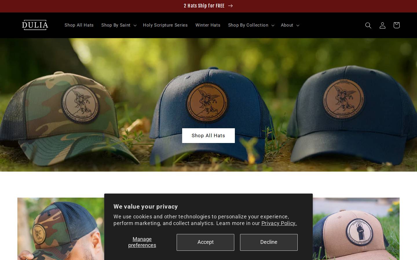 duliasaints.com homepage screenshot