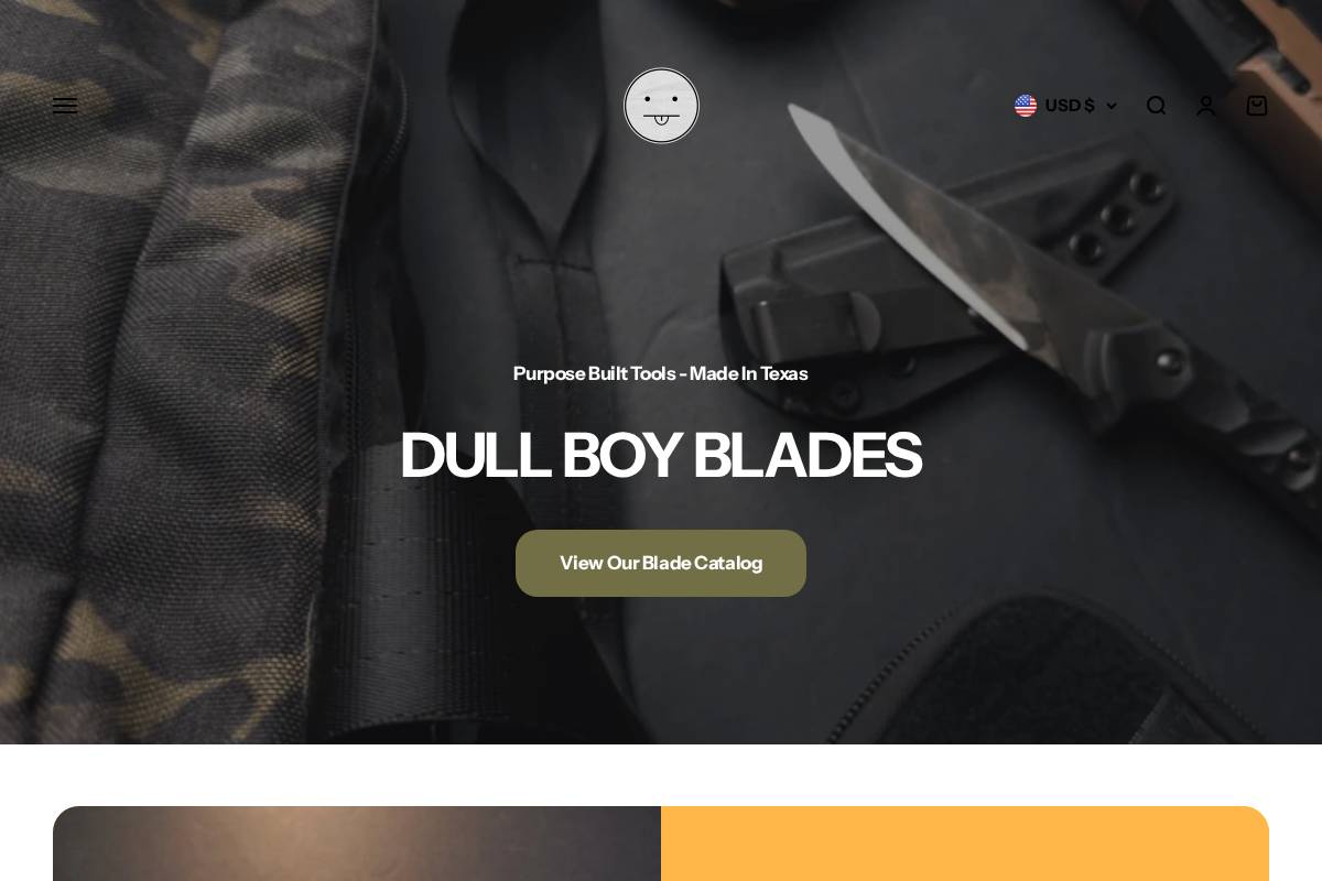 dullboyblades.com homepage screenshot
