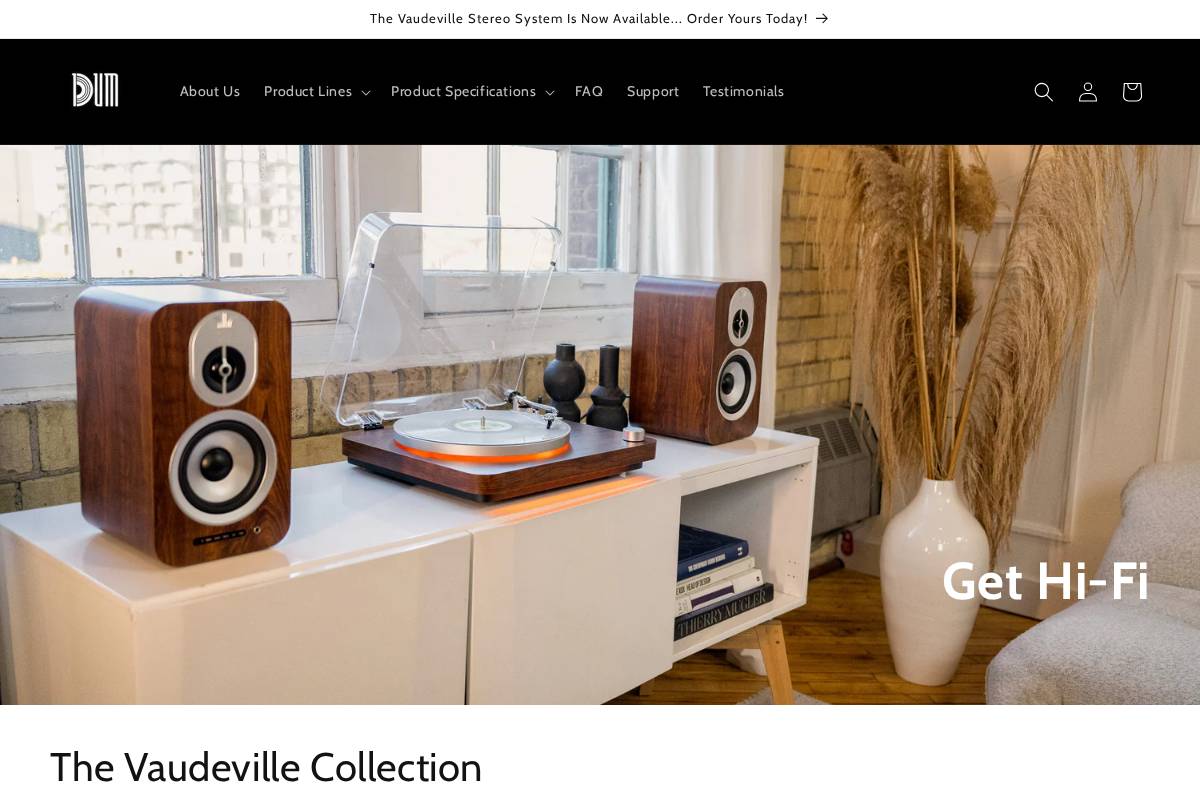 Dum Audio homepage screenshot