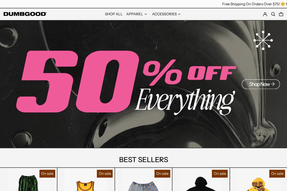 Dumbgood homepage screenshot