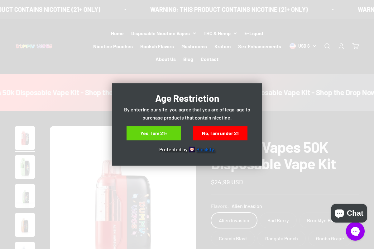 Dummy Vapes homepage screenshot