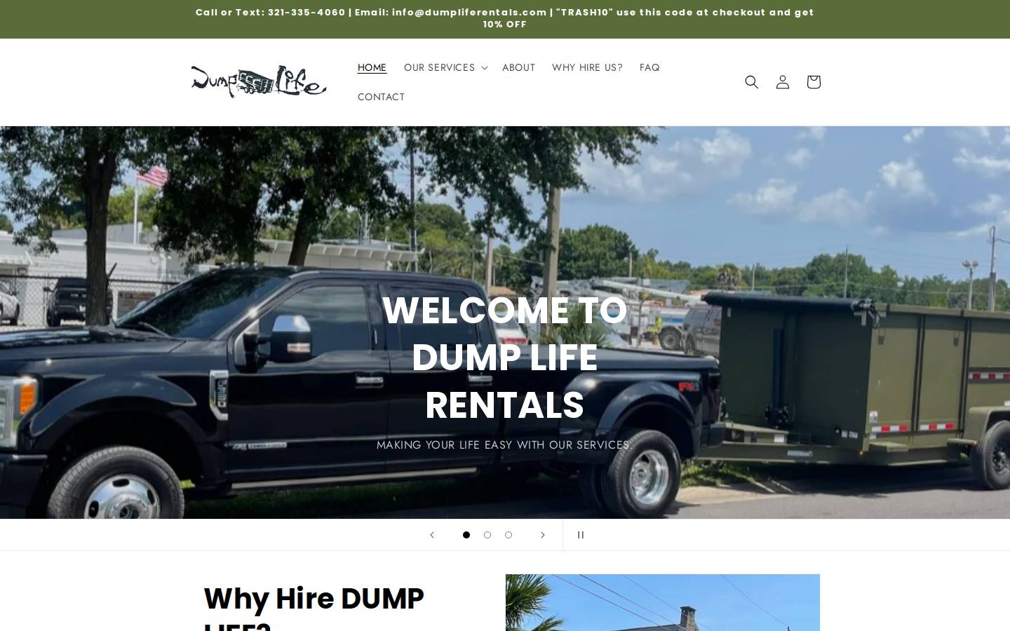 dumpliferentals.com homepage screenshot