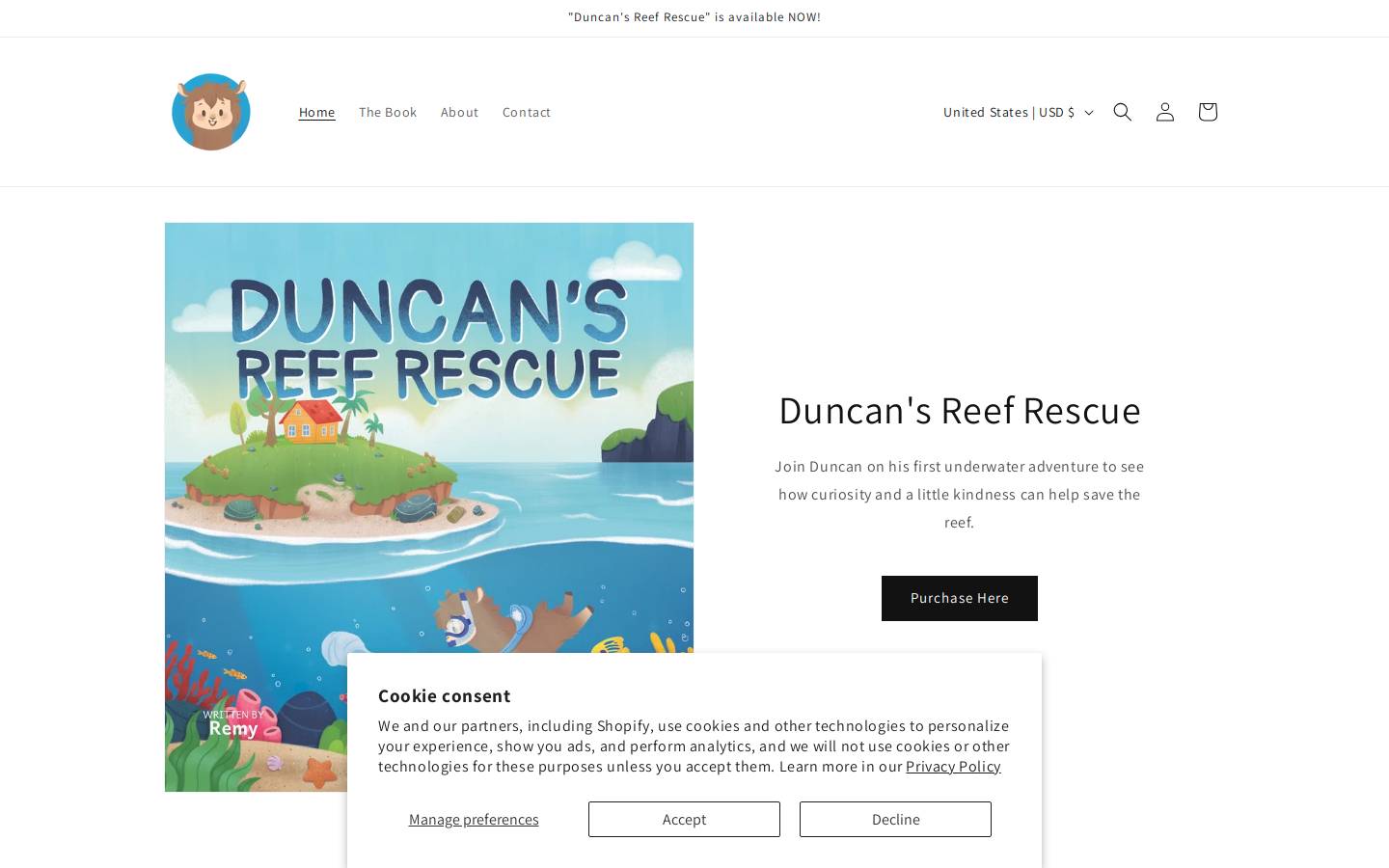 duncanthellama.com homepage screenshot