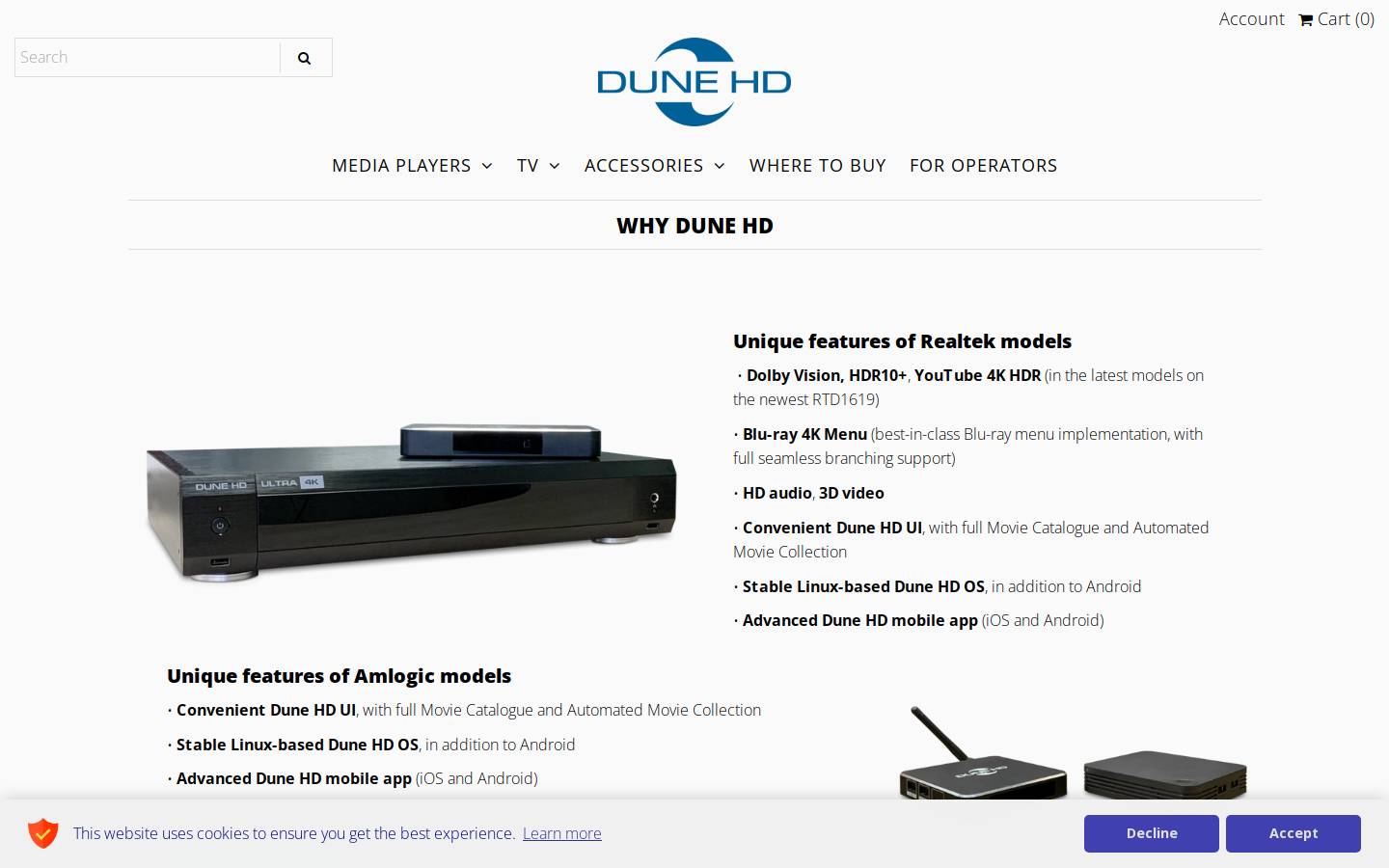 dune-shop.eu homepage screenshot
