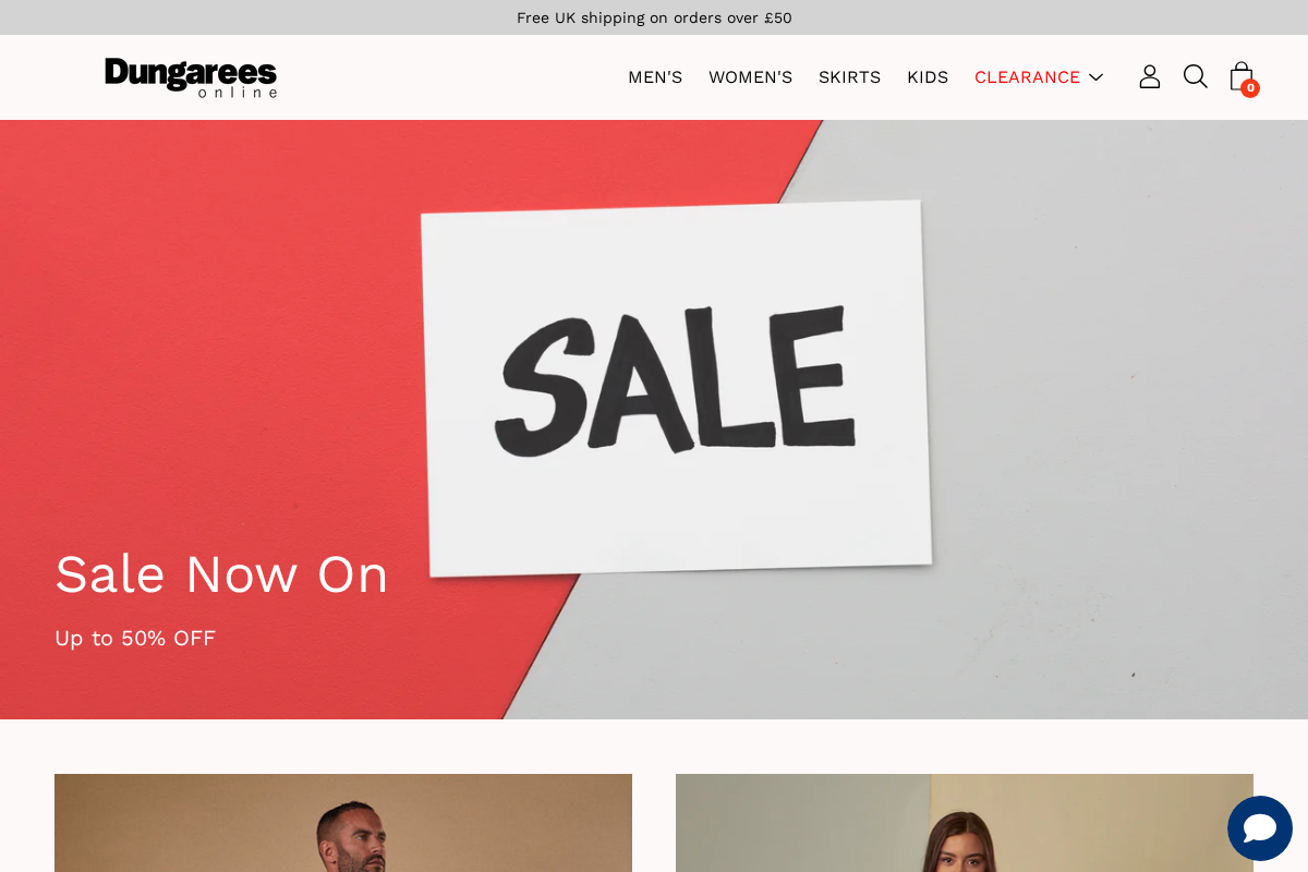 DungareesOnline homepage screenshot