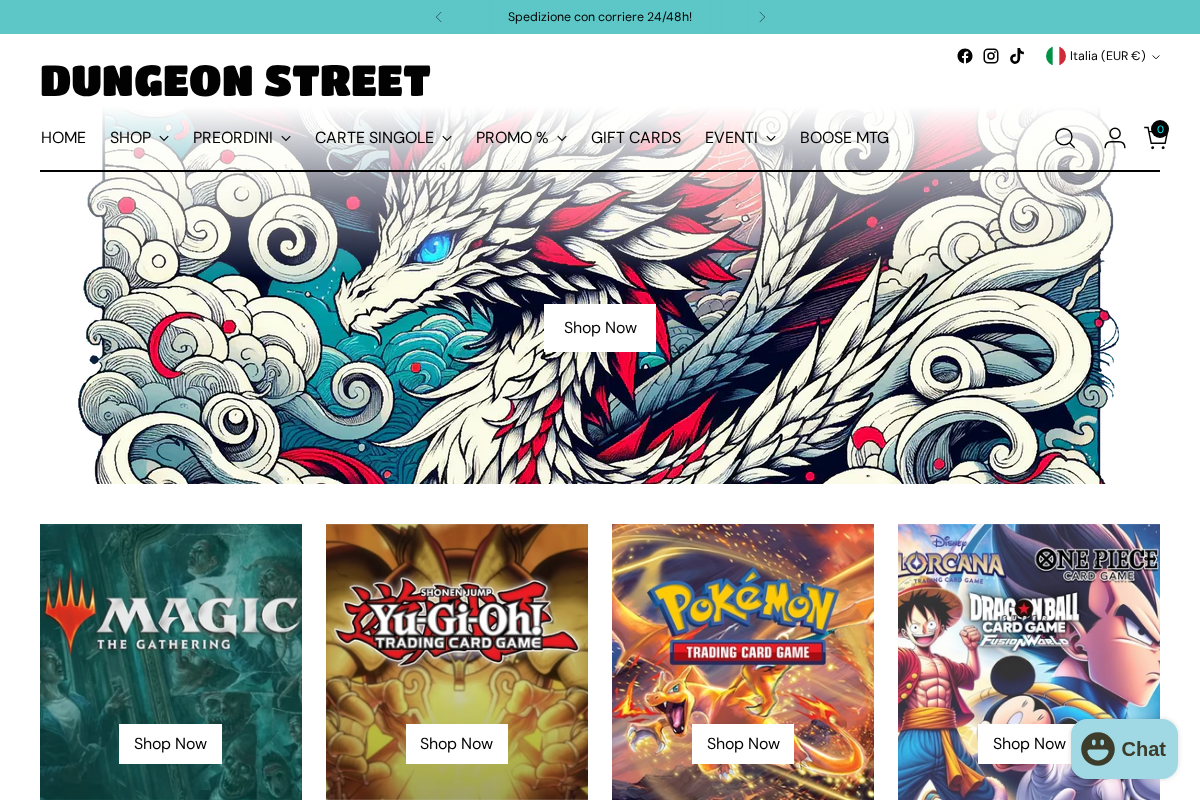 Dungeon Street homepage screenshot