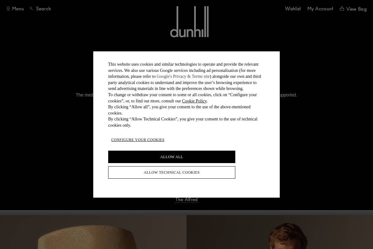 dunhill.com homepage screenshot