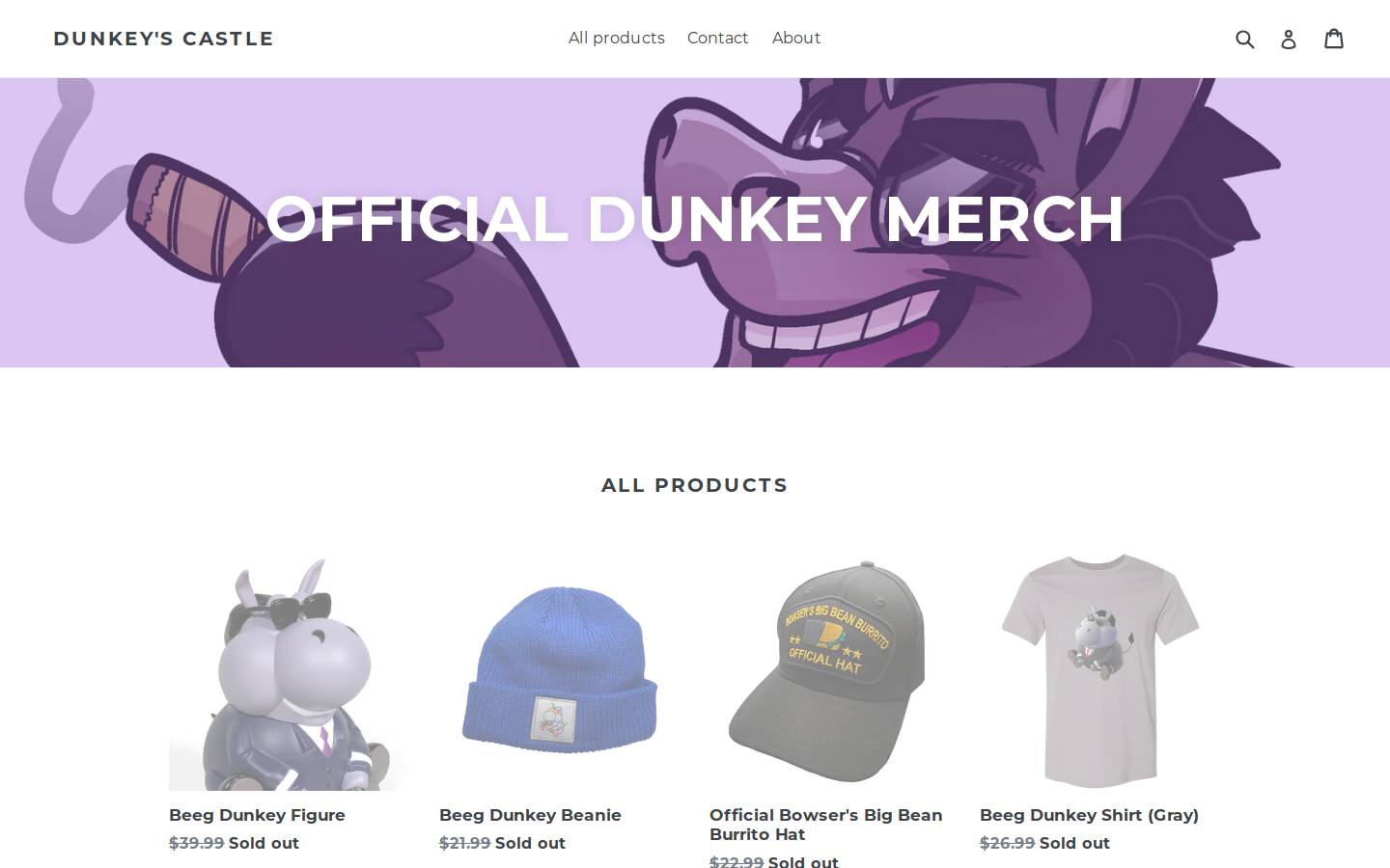 dunkeyscastle.com homepage screenshot