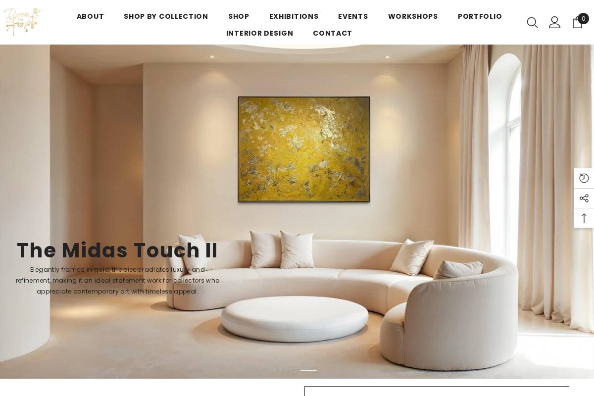 dunnietheartist.com homepage screenshot