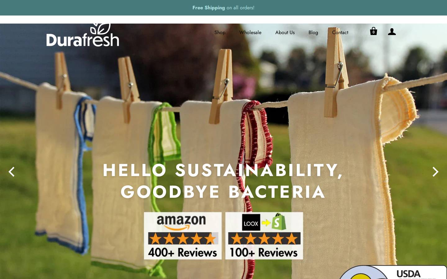 durafreshcloth.com homepage screenshot