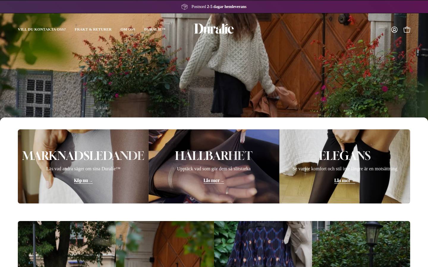 Duralie homepage screenshot
