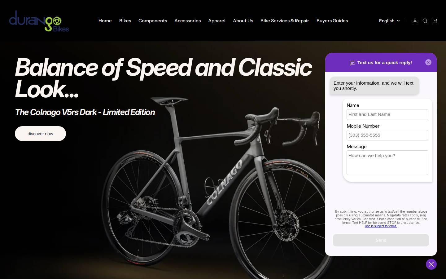 durangobikes.com homepage screenshot