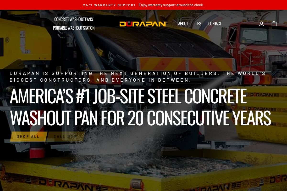 DURAPAN homepage screenshot