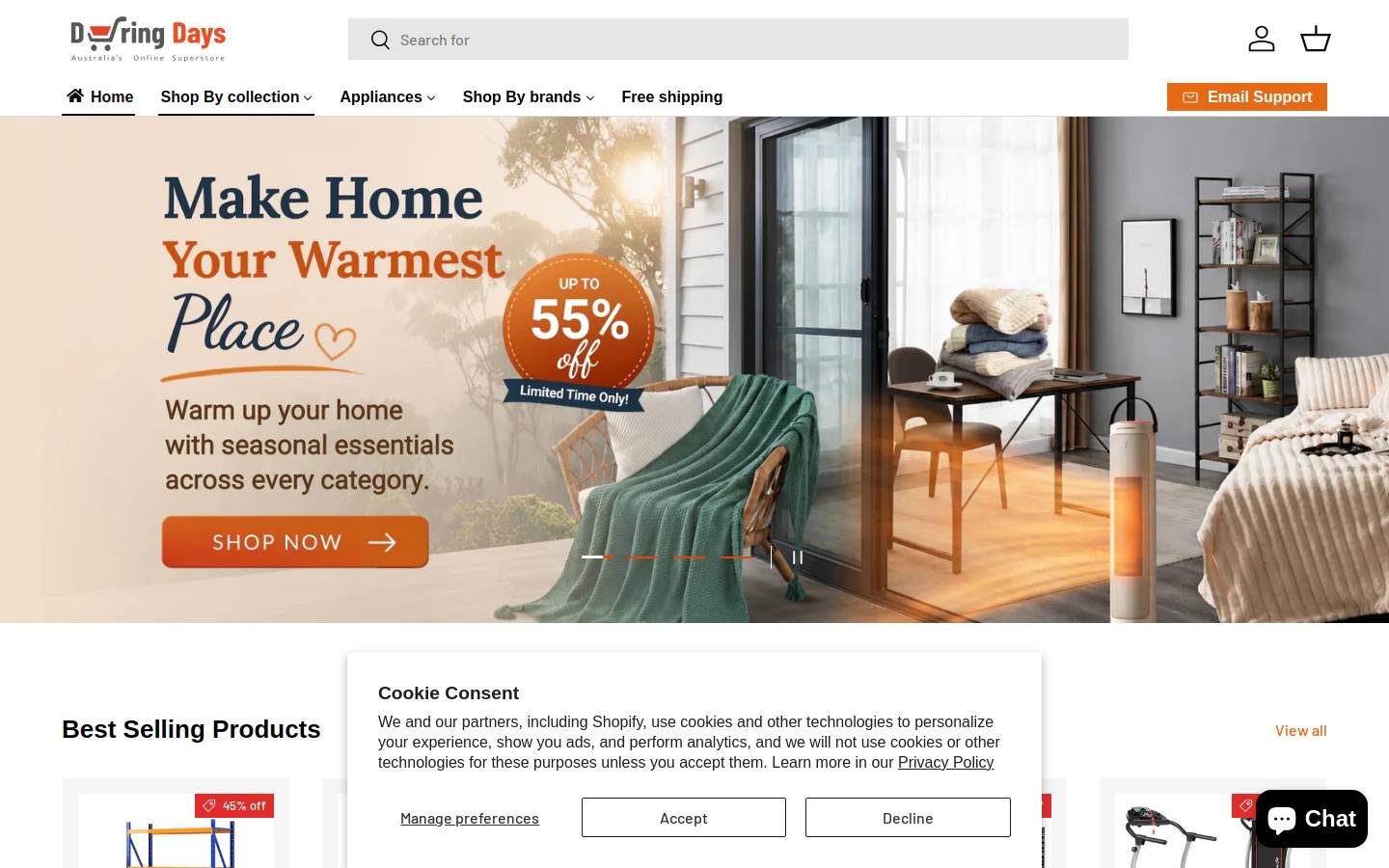 duringdays.com.au homepage screenshot