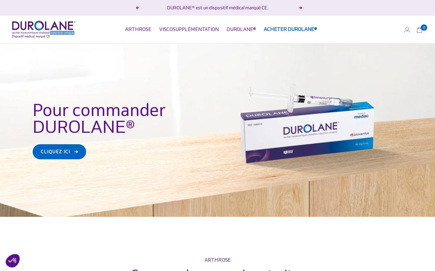 durolane-medac.fr homepage screenshot