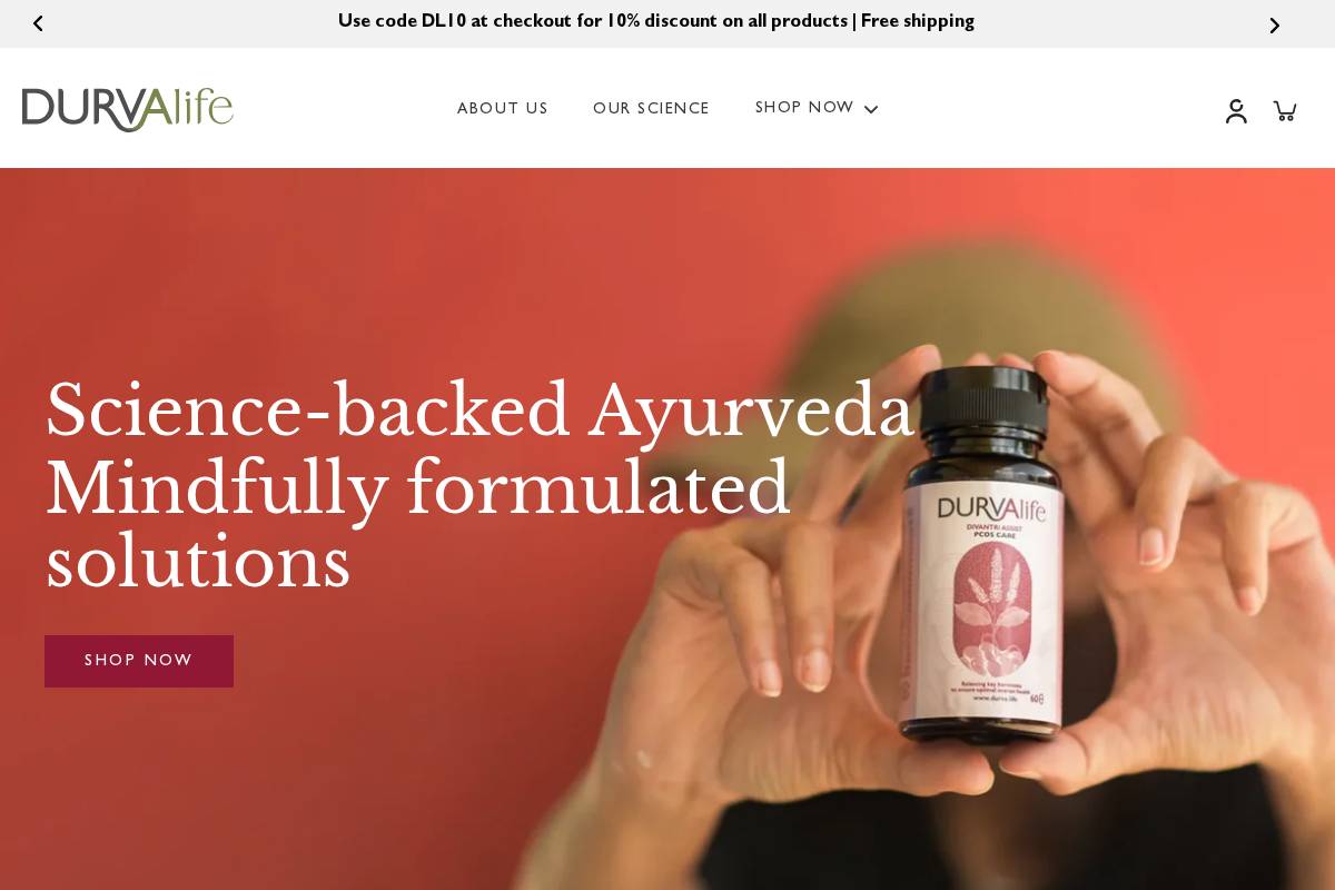 durva.life homepage screenshot