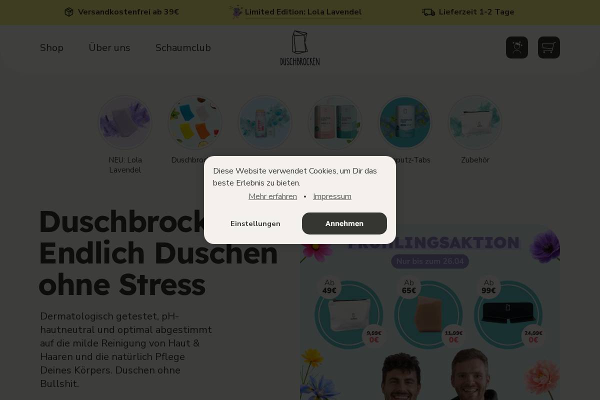 duschbrocken.de homepage screenshot