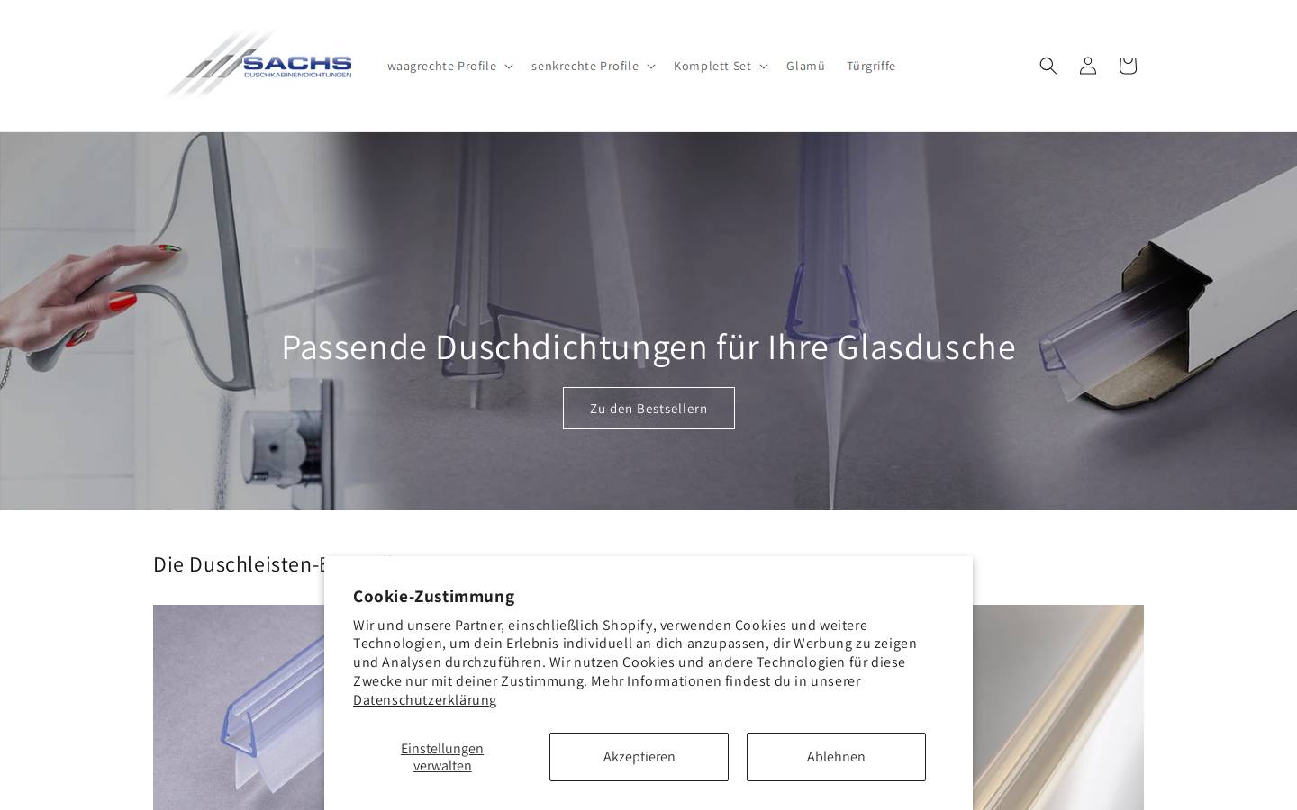 duschkabinendichtleisten.com homepage screenshot