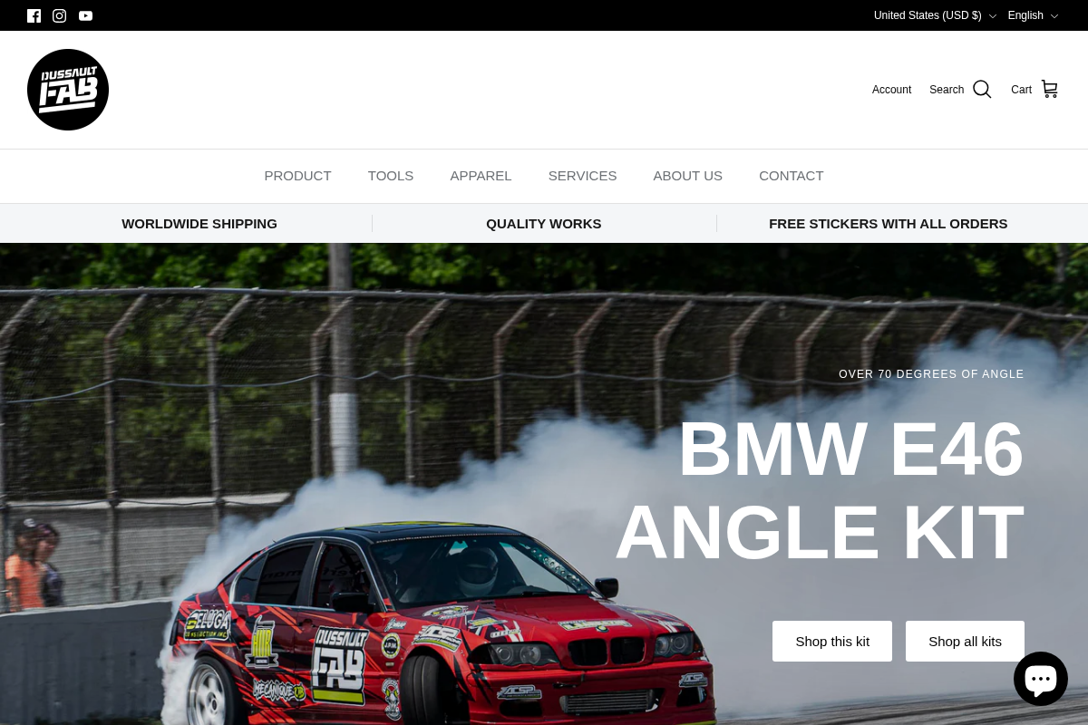 Dussaultfab homepage screenshot