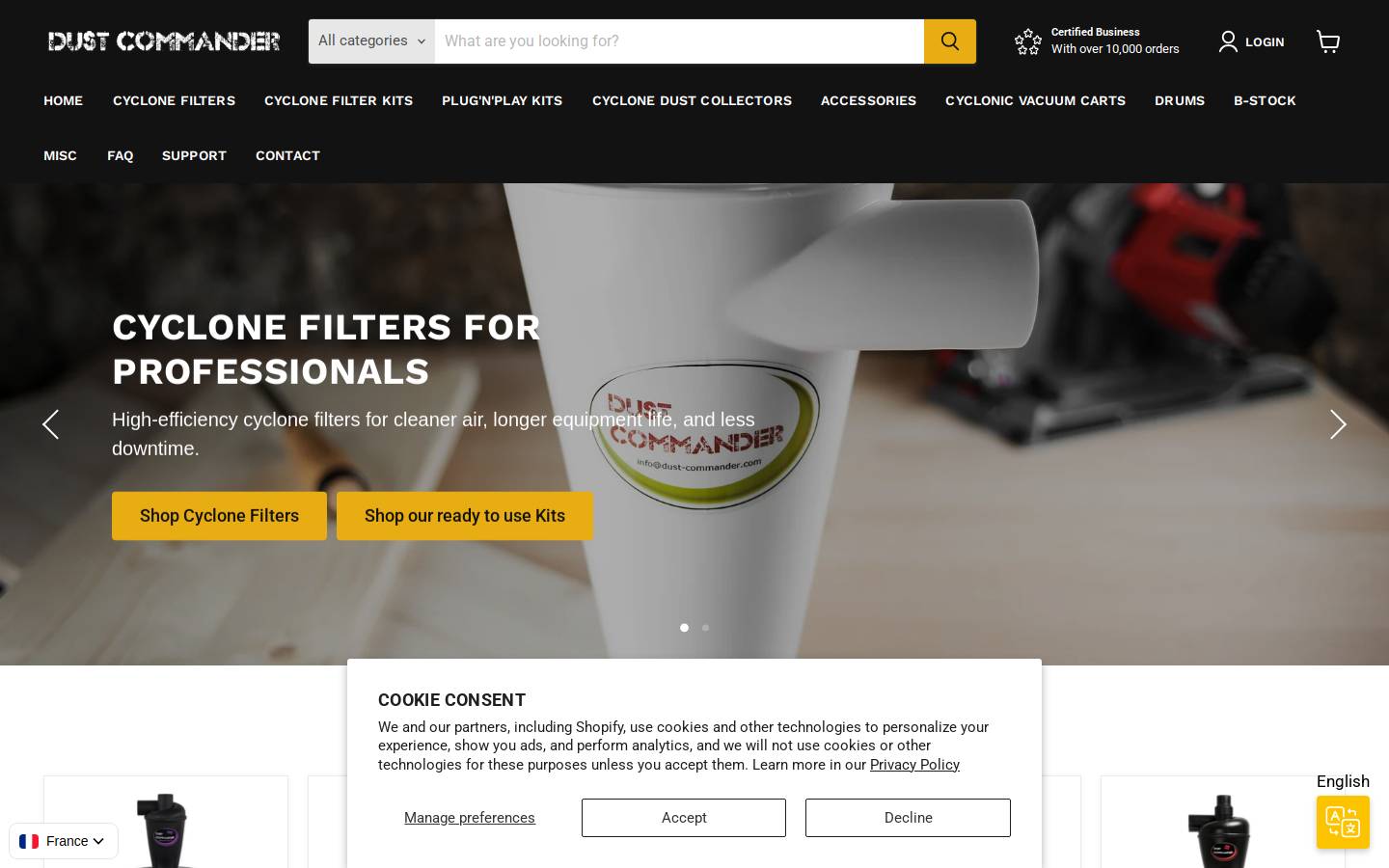 dust-commander.com homepage screenshot