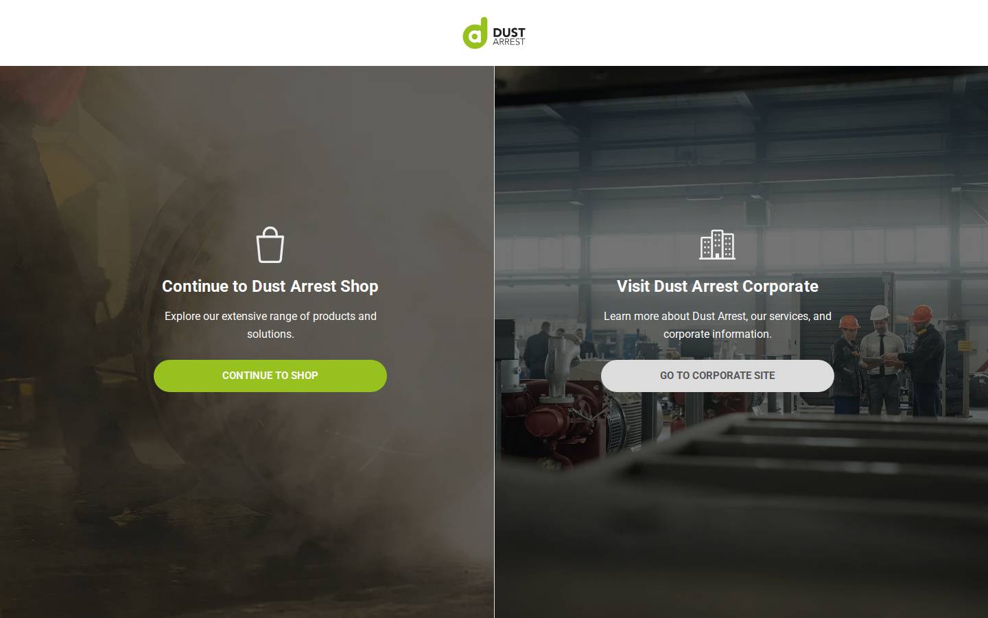 Dustarrest homepage screenshot