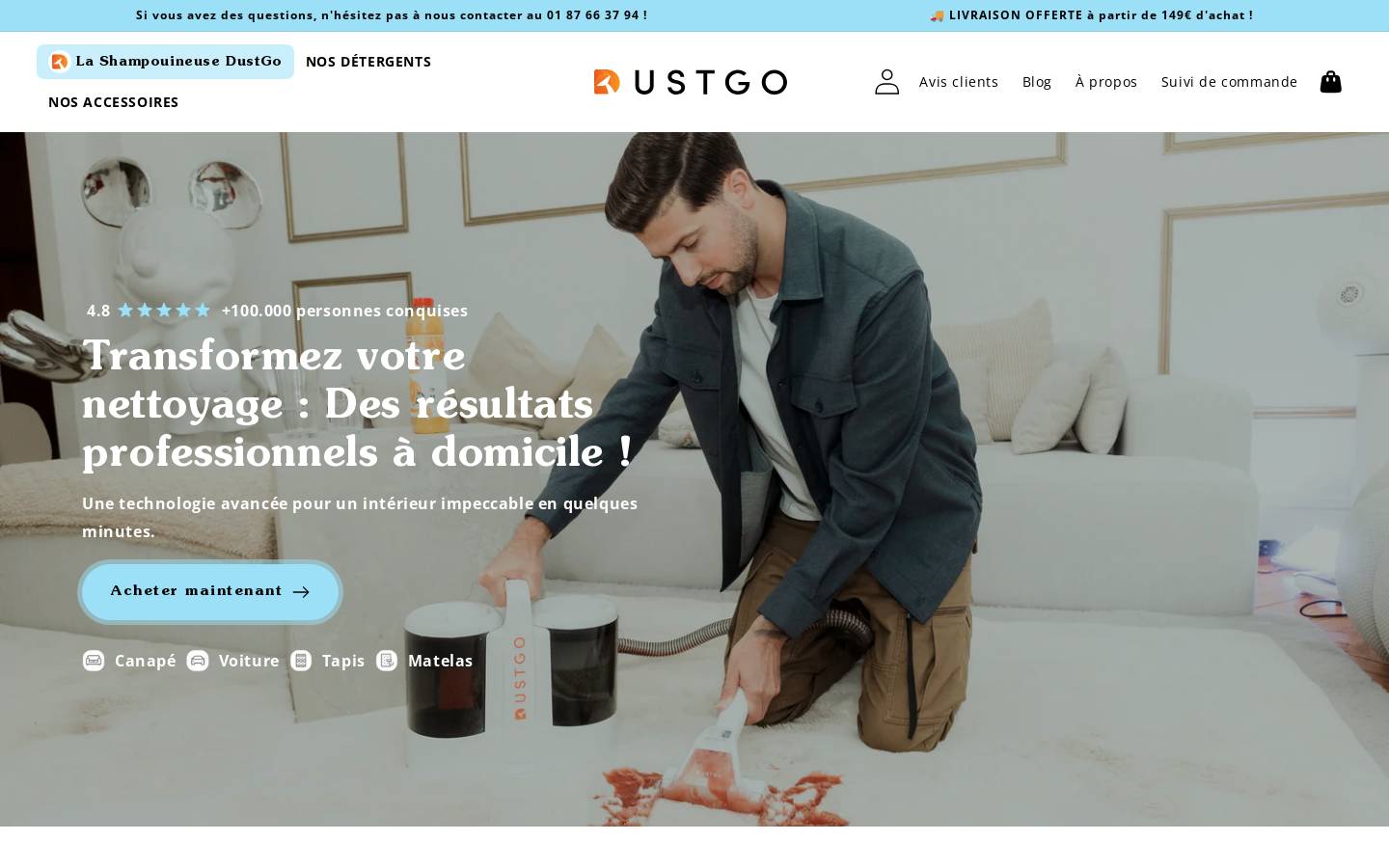 Dustgo homepage screenshot