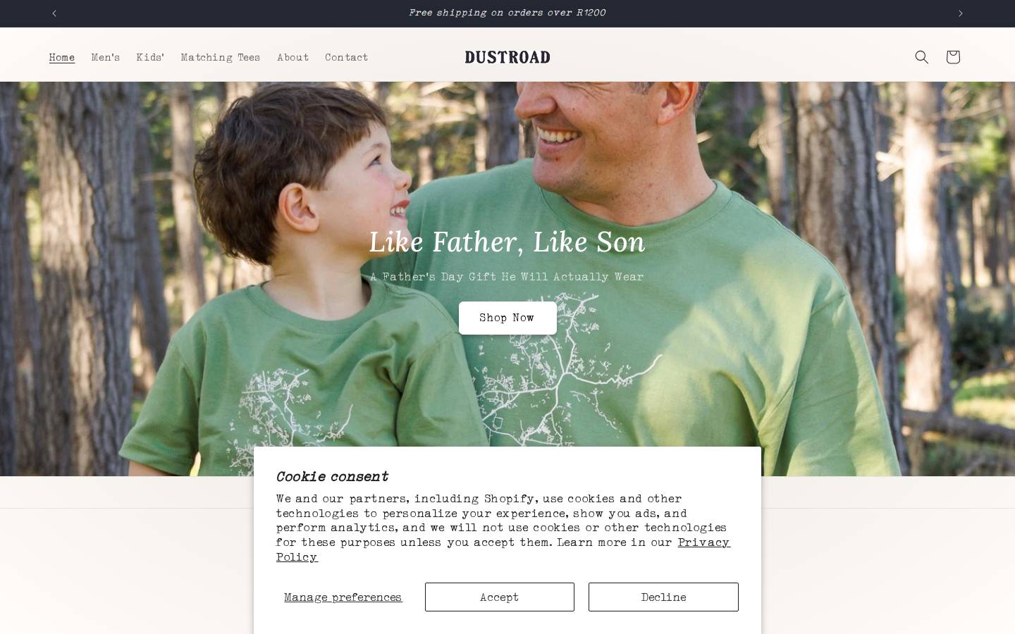 dustroad.co.za homepage screenshot